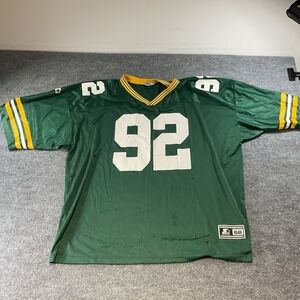 Vintage 1995 Starter Green Bay Packers Reggie White 92 Jersey Mens 58 4XL Green